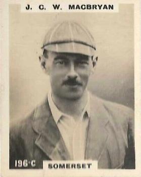 1923-25 Godfrey Phillips Cricketers #196 Jack MacBryan Front