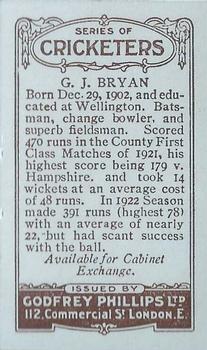 1923-25 Godfrey Phillips Cricketers #204 Godfrey Bryan Back