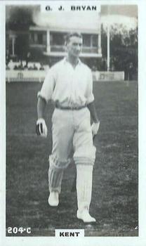 1923-25 Godfrey Phillips Cricketers #204 Godfrey Bryan Front
