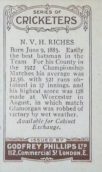 1923-25 Godfrey Phillips Cricketers #174 Norman Riches Back