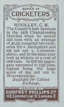 1923-25 Godfrey Phillips Cricketers #108 Claud Woolley Back