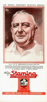 1947 Stamina An Ideal Cricket Eleven Series #4 Warwick Armstrong Front