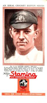 1947 Stamina An Ideal Cricket Eleven Series #11 Albert Cotter Front
