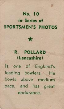 1951 Series Of Sportsmen's Photos #10 Richard Pollard Back