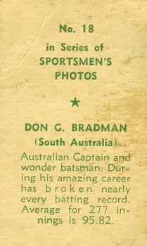 1951 Series Of Sportsmen's Photos #18 Don Bradman Back