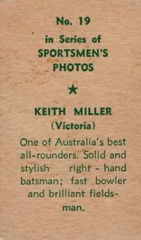 1951 Series Of Sportsmen's Photos #19 Keith Miller Back