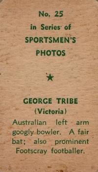 1951 Series Of Sportsmen's Photos #25 George Tribe Back
