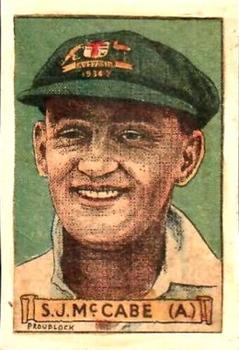 1936 Sunday Sun Test Cricket Heroes #NNO Stan McCabe Front