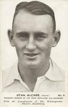 1930 The Wintergarden Theatre Australian Cricketers #5 Stan McCabe Front