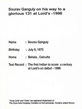 1996 Coca Cola #NNO Sourav Ganguly Back