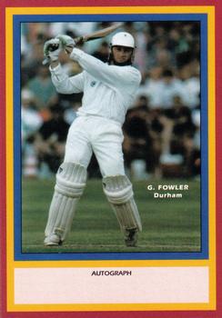 1993 County Print Services County Cricketers Autograph Series #17 Graeme Fowler Front