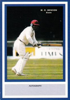 1993 County Print Services County Cricketers Autograph Series #73 Mark Benson Front