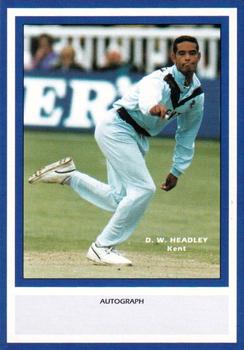 1993 County Print Services County Cricketers Autograph Series #76 Dean Headley Front