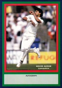 1993 County Print Services County Cricketers Autograph Series #93 Wasim Akram Front