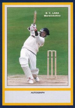 1993 County Print Services County Cricketers Autograph Series #192 Brian Lara Front