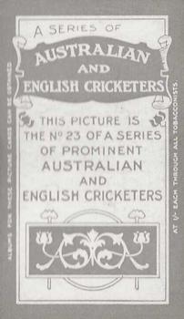1911-12 British American Tobacco Australian and English Cricketers #23 Edgar Mayne Back