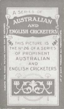 1911-12 British American Tobacco Australian and English Cricketers #26 Frank Woolley Back