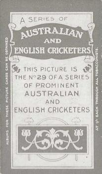 1911-12 British American Tobacco Australian and English Cricketers #29 Barlow Carkeek Back