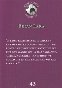 2023 Cow Corner Exquisite #43 Brian Lara Back