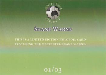 2023 Cow Corner Exquisite - Holofoil Masters (Green) #01 Shane Warne Back