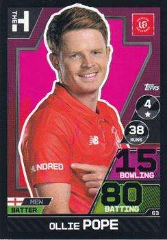 2023 Topps Cricket Attax The Hundred #63 Ollie Pope Front