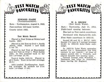 1934 Amalgamated Press Test Match Favourites (Pairs) #NNO Bill Brown / Edward Clark Back