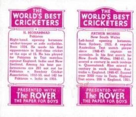 1956 D.C.Thomson The World's Best Cricketers (Rover) Paired #1-4 Arthur Morris / Hanif Mohammad Back