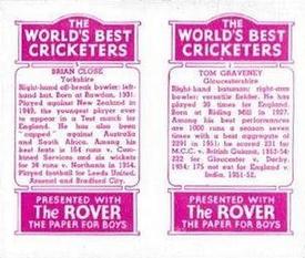 1956 D.C.Thomson The World's Best Cricketers (Rover) Paired #2-5 Tom Graveney / Brian Close Back