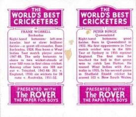 1956 D.C.Thomson The World's Best Cricketers (Rover) Paired #7-10 Peter Burge / Frank Worrell Back