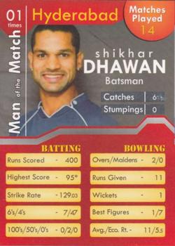 2011 Flip Cards IPL Cricket League #NNO Shikhar Dhawan Front
