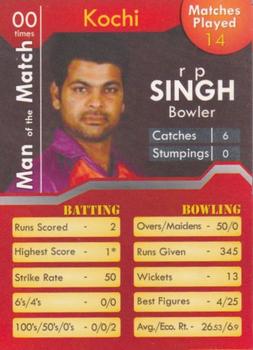 2011 Flip Cards IPL Cricket League #NNO R.P. Singh Front