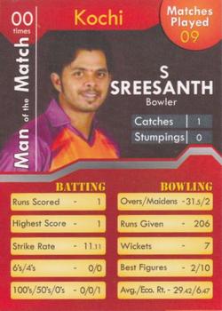 2011 Flip Cards IPL Cricket League #NNO Shanthakumaran Sreesanth Front