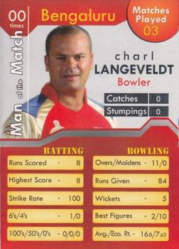 2011 Flip Cards IPL Cricket League #NNO Charl Langeveldt Front