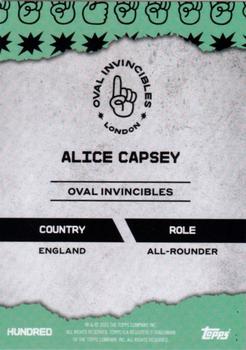 2023 Topps The Hundred #NNO Alice Capsey Back