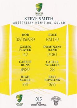 2023-24 TLA Traders Cricket Australia Luxe #015 Steve Smith Back