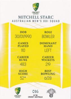2023-24 TLA Traders Cricket Australia Luxe #016 Mitchell Starc Back