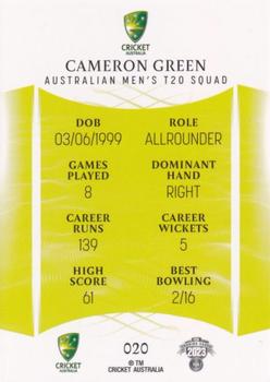 2023-24 TLA Traders Cricket Australia Luxe #020 Cameron Green Back