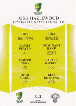 2023-24 TLA Traders Cricket Australia Luxe #021 Josh Hazlewood Back