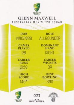 2023-24 TLA Traders Cricket Australia Luxe #023 Glenn Maxwell Back