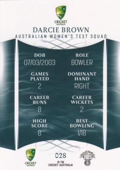 2023-24 TLA Traders Cricket Australia Luxe #028 Darcie Brown Back