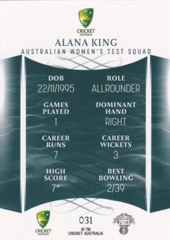 2023-24 TLA Traders Cricket Australia Luxe #031 Alana King Back
