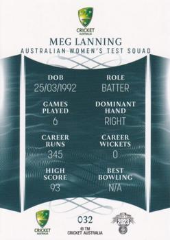 2023-24 TLA Traders Cricket Australia Luxe #032 Meg Lanning Back