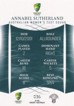 2023-24 TLA Traders Cricket Australia Luxe #036 Annabel Sutherland Back