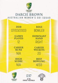 2023-24 TLA Traders Cricket Australia Luxe #037 Darcie Brown Back