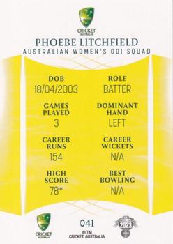 2023-24 TLA Traders Cricket Australia Luxe #041 Phoebe Litchfield Back