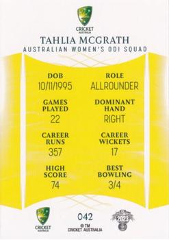 2023-24 TLA Traders Cricket Australia Luxe #042 Tahlia McGrath Back