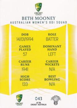 2023-24 TLA Traders Cricket Australia Luxe #043 Beth Mooney Back