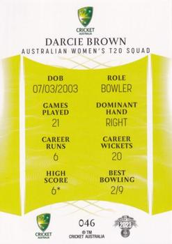 2023-24 TLA Traders Cricket Australia Luxe #046 Darcie Brown Back