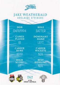 2023-24 TLA Traders Cricket Australia Luxe #062 Jake Weatherald Back