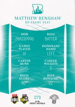 2023-24 TLA Traders Cricket Australia Luxe #073 Matthew Renshaw Back